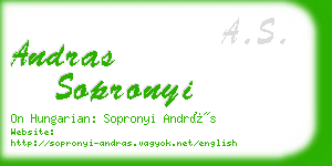 andras sopronyi business card